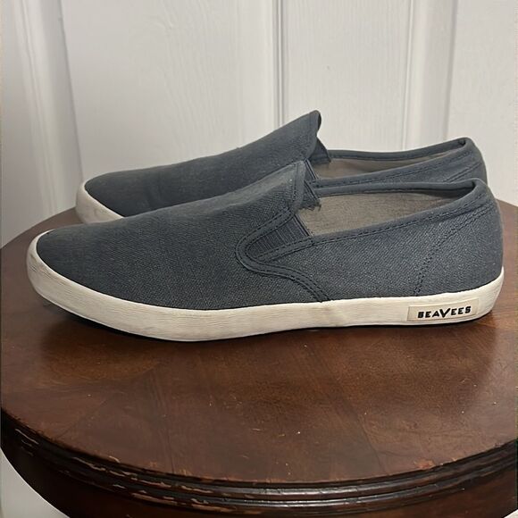 🔥🔥 SEAVEES BAJA Slip On Sneakers - Washed Linen - Men Sz 10 - EXCELLENT 🔥🔥 - Picture 6 of 12